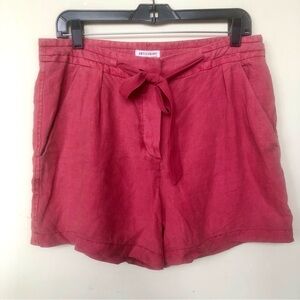 Artisan NY 100% Linen Red Boyfriend Shorts Size 8